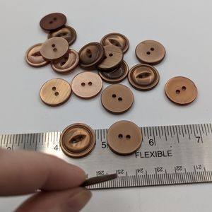 BUTTONS Copper with Eye shaped Indent near the 2 holes (18) 3/4"